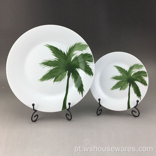 Conjunto de jantar infantil de design de planta verde